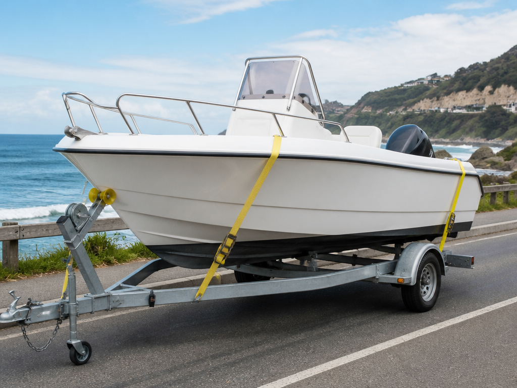 Превоз на моторна лодка на ремарке | Boat transport on trailer Bulgaria Europe | Bootstransport auf Anhänger Bulgarien Europa